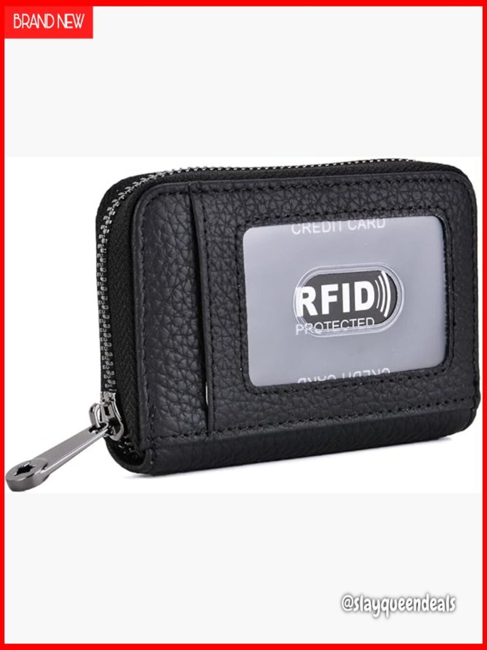 Genuine Leather RFID Credit Card Wallet with ID Window Accordion Style